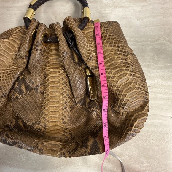 MICHAEL KORS COLLECTION GENUINE PYTHON SKORPIOS RING TOTE ITALY - Picture 10 of 12